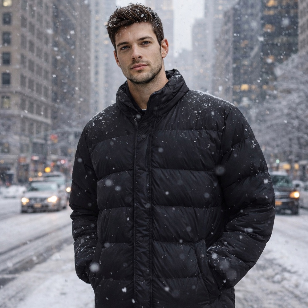 Andrew Marc New York Men's Black Quilted Puffer Jacket